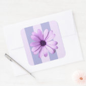 Pastel stripes pattern with Daisies Vierkante Sticker (Envelop)