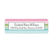 Pastel Stripes Retouradres Etiket (Voorkant)