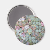 Pastel Succulent Garden Magnet Magneet (Voorkant / Achterkant)