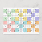 pastel sudoku briefkaart (Voorkant)