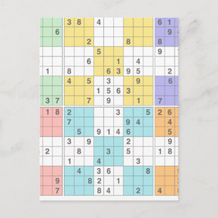pastel sudoku briefkaart