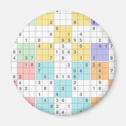 pastel sudoku magneet (Voorkant)