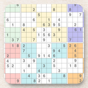 pastel sudoku onderzetter