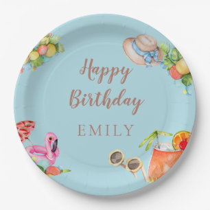 Pastel Summer Birthday Party Papieren Bordje