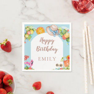 Pastel Summer Birthday Party Servet