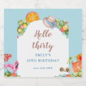 Pastel Summer Birthday Party Sparkling Wijnetiket (Enkel label)