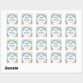 Pastel Summer Birthday Party Vierkante Sticker (Vel)