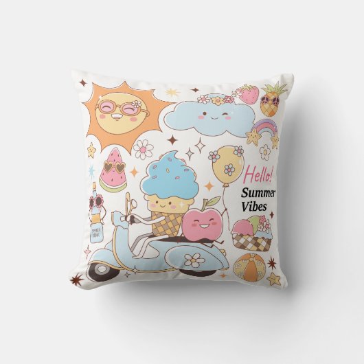 Pastel Summer Vibes Kussen (Voorkant)