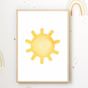 Pastel Sun Nursery Poster Enfants Décor Chambre