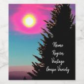 Pastel Sunset, Aangepast wijnlabel Wijn Etiket (Enkel label)
