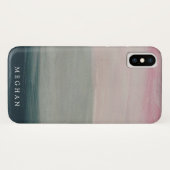 Pastel Sunset | coque iphone de monogramme (Dos (Horizontal))