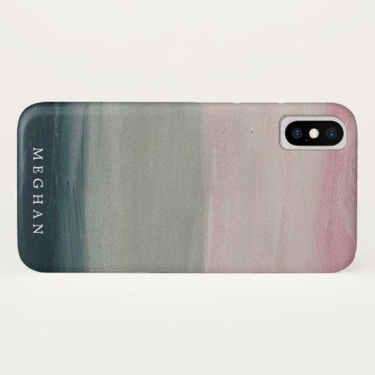 Pastel Sunset | coque iphone de monogramme (Dos (Horizontal))