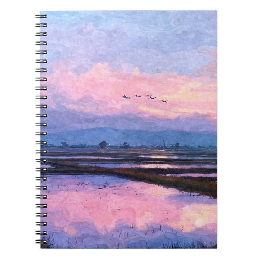 Pastel Sunset Flight Notitieboek (Voorkant)