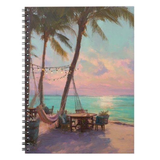 Pastel Sunset Hammock Beach Café Carnet d'art (Devant)