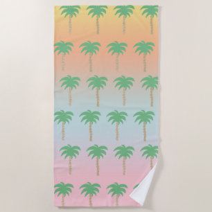 Pastel Sunset Palm Tree Ombre Gradient Strandlaken