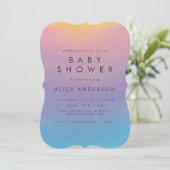 Pastel Sunset Waterverf Ombre Baby shower Kaart (Staand voorkant)