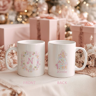 Pastel Sweet Holiday Treats Monogram Crest Koffiemok