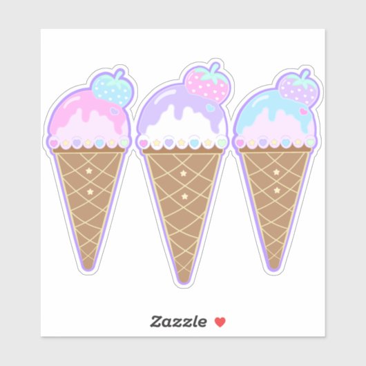 pastel Sweet Ice Cream Sticker (Vel)