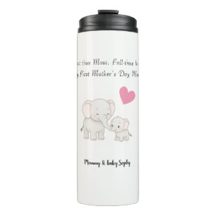 Pastel Sweet Mama Olifant en Kind - Thermosbeker