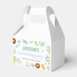 Pastel Sweet One Donut Verjaardagsfeestje Bedankdoosjes
