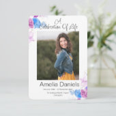 Pastel Sweet Pea Celebratie van een levensfotokaar Kaart (Staand voorkant)