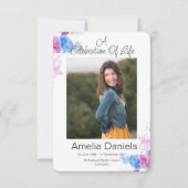 Pastel Sweet Pea Celebratie van een levensfotokaar Kaart (Voorkant)