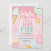 Pastel Sweets Candy Birthday Invitation (Devant)