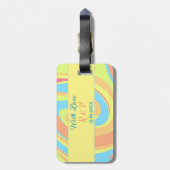 PASTEL SWIRL RETRO NAAM TOEVOEGEN LETTER DATUM MOD BAGAGELABEL (Achterkant verticaal)