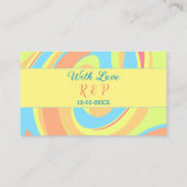 PASTEL SWIRL RETRO NAAM TOEVOEGEN LETTER DATUM MOD VISITEKAARTJE (Achterkant)