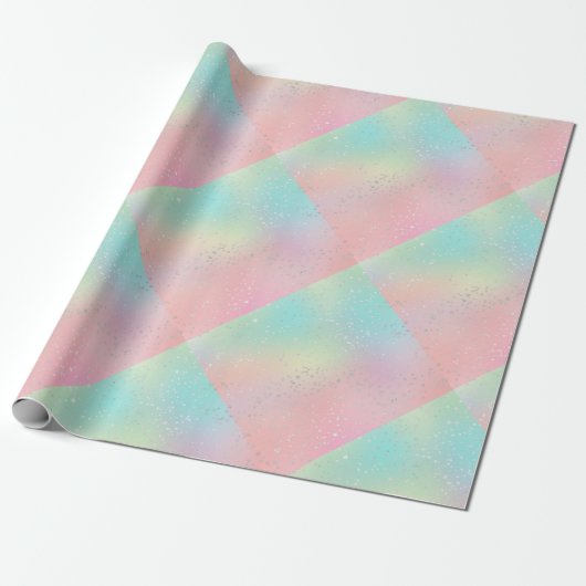Pastel swirl stropdas kleurstof schattig roze blau cadeaupapier (Uitgerold)