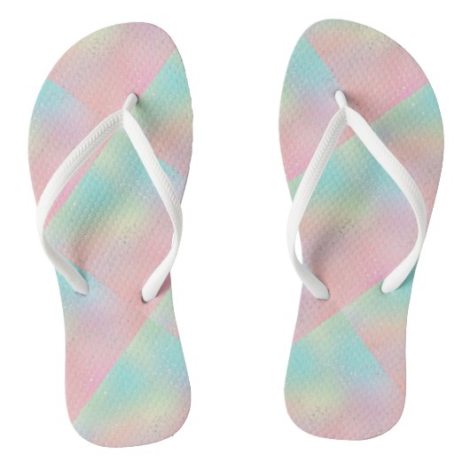 Pastel swirl stropdas kleurstof schattig roze blau teenslippers (Voetbed)