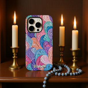 Pastel Swirls Creëer Calm Waves iPhone 16 Pro Hoesje