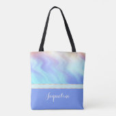Pastel Swirls en Periwinkle Tote Bag (Achterkant)