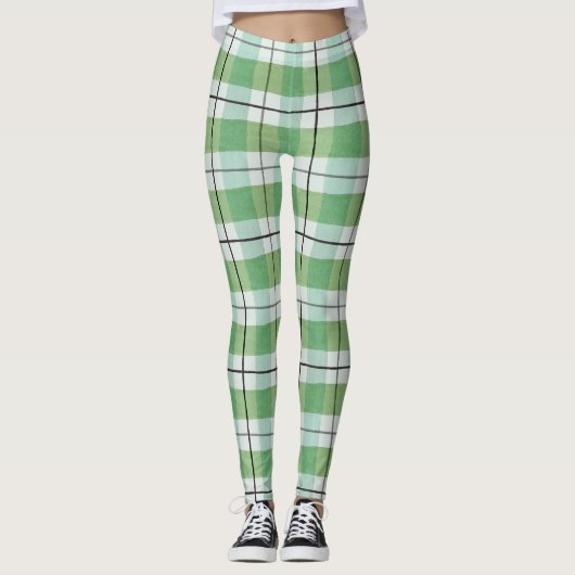 Pastel Tartan leggings Motifs (Devant)