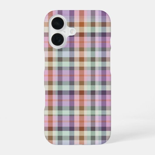 Pastel Tartan Plaid Pattern Design iPhone 16 Hoesje (Achterkant)