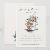 Pastel tasses empilées Fête des mariées Invitation (Devant / Derrière)