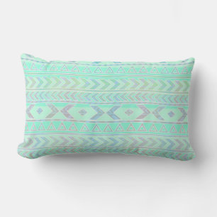 Pastel Teal Azteekse Kunststijl Patroon Kussen