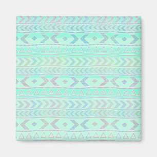 Pastel Teal Azteekse Kunststijl Patroon Magneet