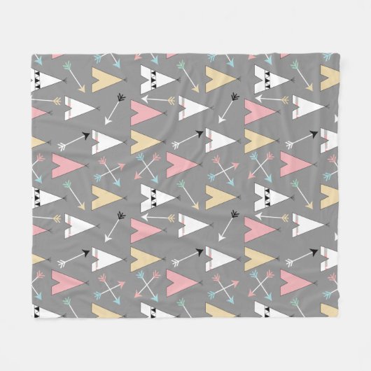 Pastel-teams en aangepaste pijlen fleece deken (Voorkant (Horizontaal))