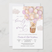 Pastel Teddybeer Babyshower Uitnodiging (Voorkant)