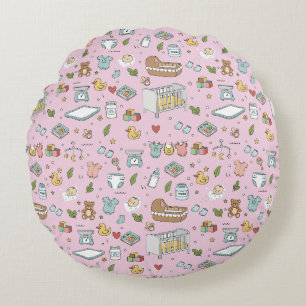 Pastel Teddybeer Eend Kraamkussen Rond Kussen