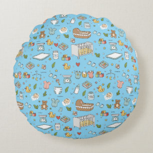 Pastel Teddybeer Eend Kraamkussen Rond Kussen