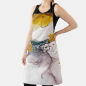 Pastel tederheid: gouden wervelingen kunst. schort (Insitu)