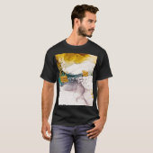 Pastel tederheid: gouden wervelingen kunst. t-shirt (Voorkant volledig)