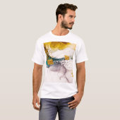 Pastel tederheid: gouden wervelingen kunst. t-shirt (Voorkant volledig)