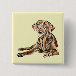 Pastel Tekening Chocolade Lab Pin Button