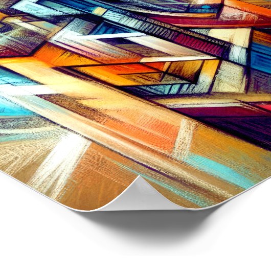 Pastel tekening ingewikkeld abstract ontwerp poster (Hoek)