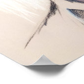 Pastel tekening Knappe Man Blauwe Ogen Baard Poster (Hoek)