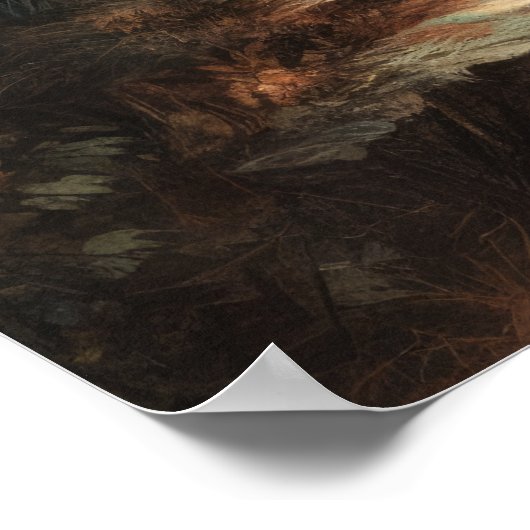 Pastel Tekening  Stijl Landschap Waterhuis Poster (Hoek)