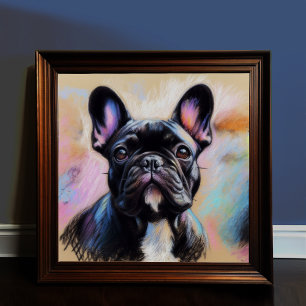 Pastel Tekening van een Franse Bulldog IV Poster